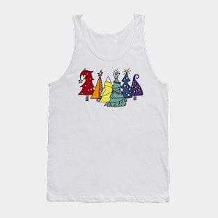 Rainbow Christmas Trees Tank Top